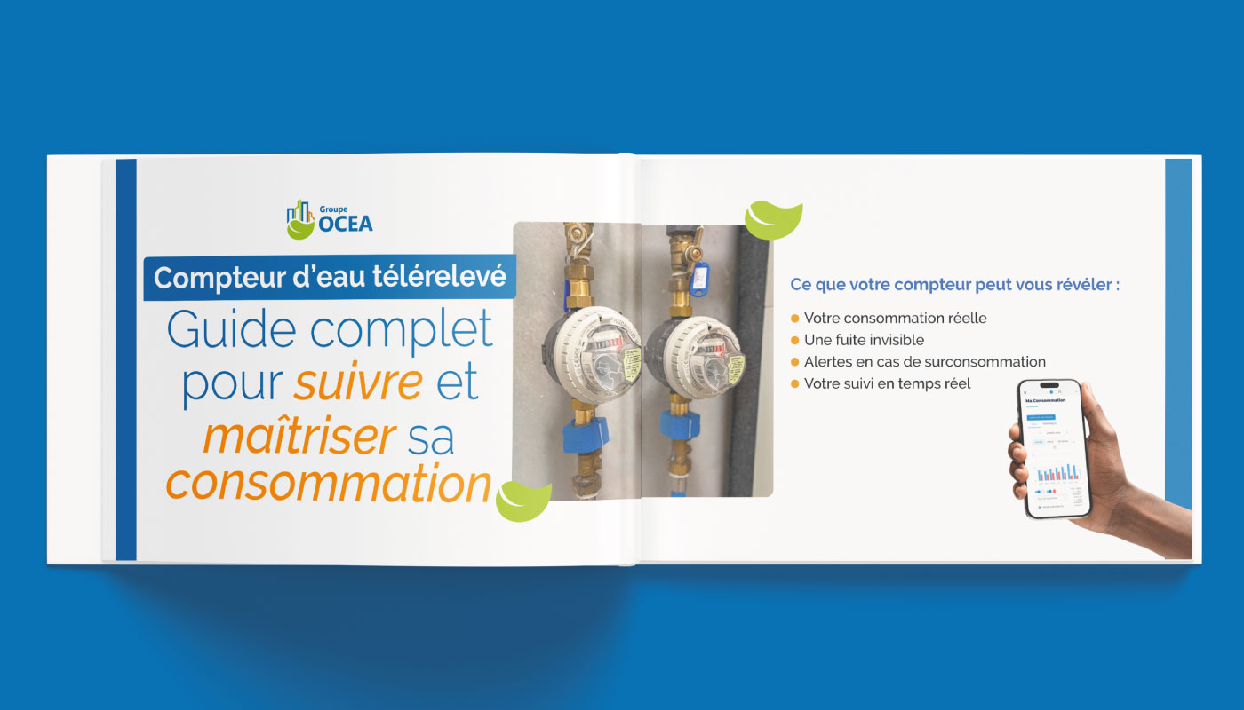 Compteur d'eau télérelevé permettant de suivre la consommation d'eau d'un logement afin d'identifier les usages, détecter les fuites et réaliser des économies d'eau.